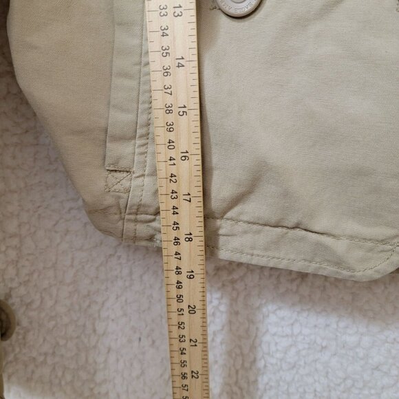 American Eagle Outfitters Jacket Button up Womens Small Tan 100% Cotton Pockets - Picture 10 of 10